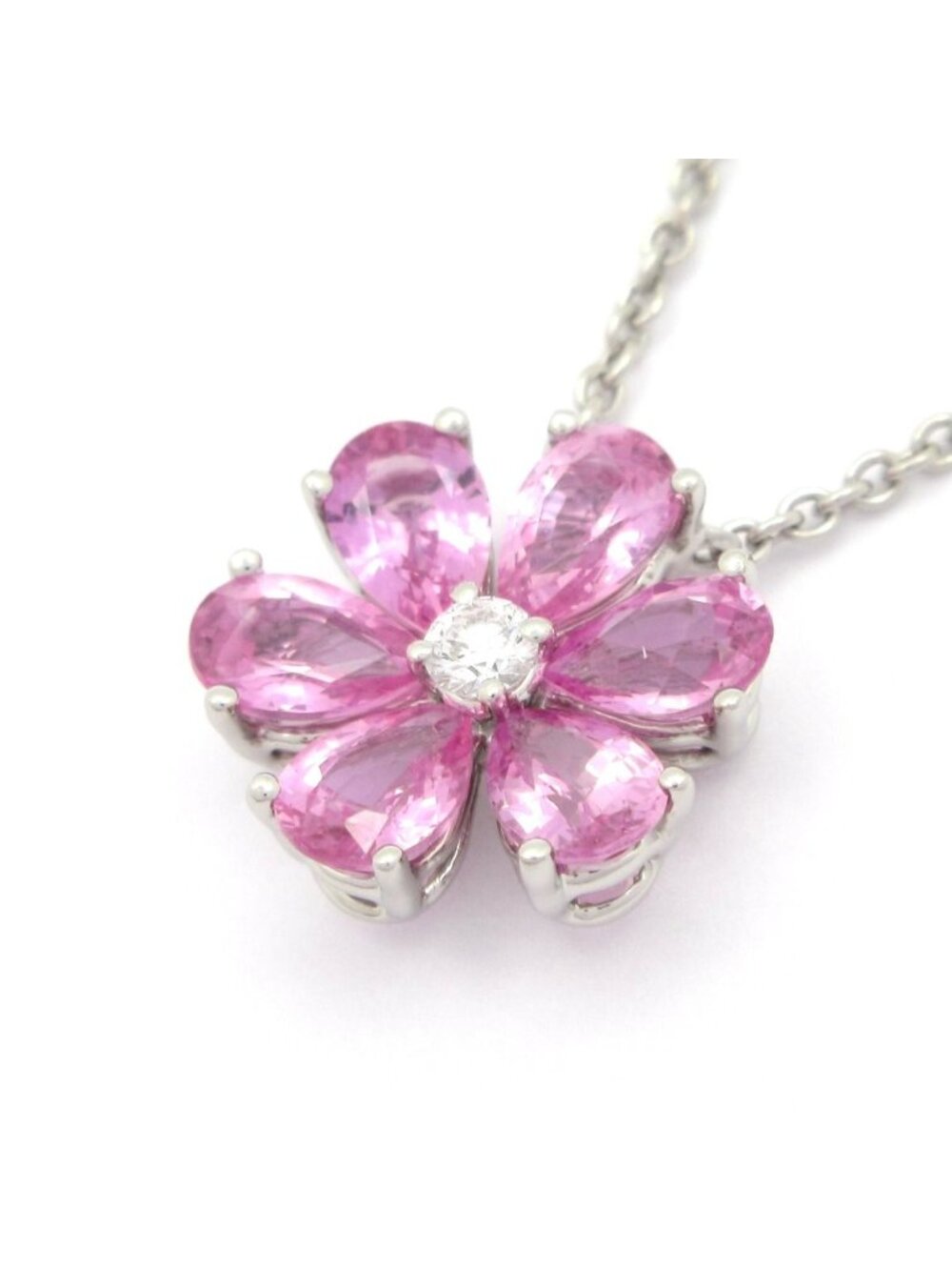 Harry Winston Necklace Forget Me Not Pink Diamond Sapphire Flower